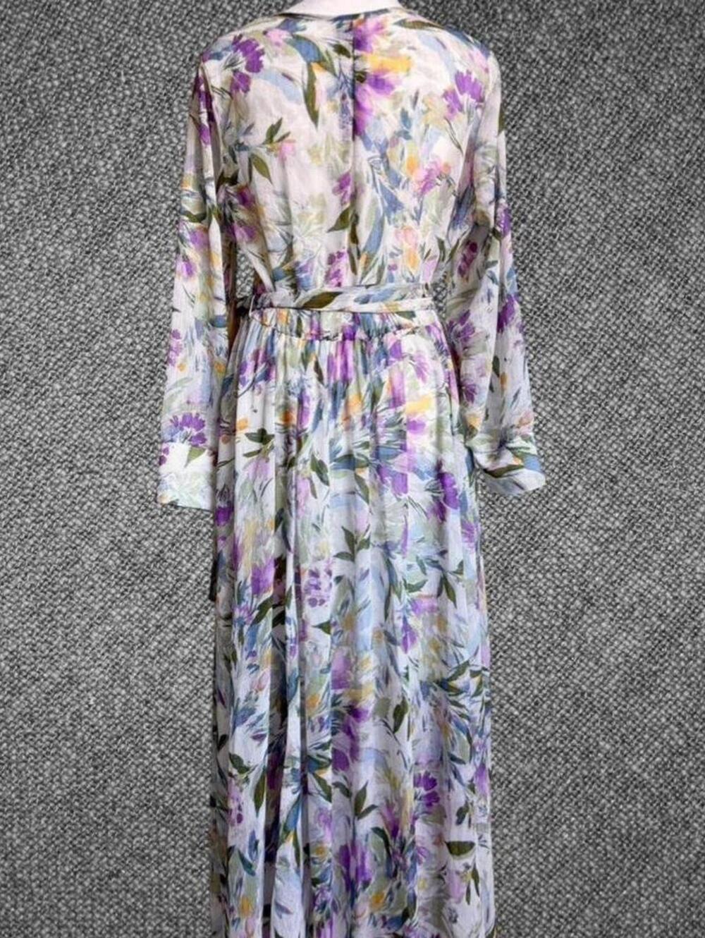En Focus Petite Floral Wrap Maxi Dress Size 6P - Picture 8 of 8